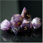 Amethyst Gemstone Set of Dice-by-Foam Brain Games
