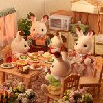 Calico Critters Chocolate Rabbit Family - Image 3