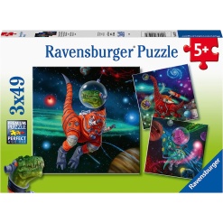 Dinosaurs in Space 3 x 49pc Puzzle Set-by-Ravensburger