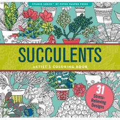 Succulents Adult Coloring Book-by-Peter Pauper Press