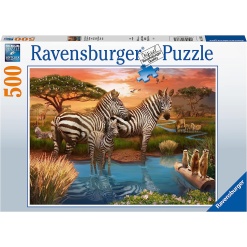 Zebtra's Waterhole 500pc Puzzle-by-Ravensburger
