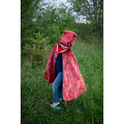 Red and Black Grandasaurus T-Rex Cape with Claws-by-Great Pretenders