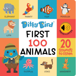 Ditty Bird First 100 Animals Board Book-by-Ditty Bird