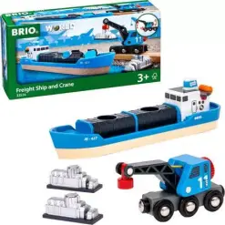 Brio Frieght Ship and Crane-by-Brio