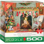 Christmas by the Fireplace 500pc Puzzle-by-Eurographics