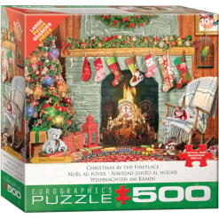 Christmas by the Fireplace 500pc Puzzle-by-Eurographics