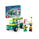 City Emergency Ambulance and Snowboarder-by-Lego