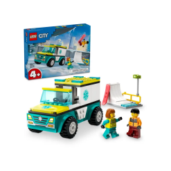 City Emergency Ambulance and Snowboarder-by-Lego