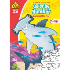 Color by Number Underwater Fun Workbook-by-School Zone