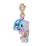 Gold Glitter Tie-Dye Dolphin Charm - Image 3