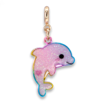 Gold Glitter Tie-Dye Dolphin Charm - Image 4