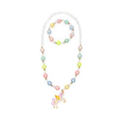 Happy-Go-Unicorn Necklace Bracelet Set-by-Great Pretenders
