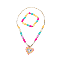 Rainbow Love Necklace Bracelet Set-by-Great Pretenders