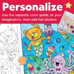 Paint by Numbers Mermaid Pets Wall Art - Image 5