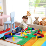 PicassoTiles Magnetic Tiles Race Track with LED Cars - Image 3