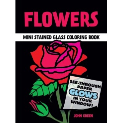 Flowers Stained Glass Coloring Book-by-Dover Publications