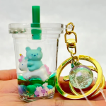 Bear and Unicorn Boba Floaty Key Charm - Image 2