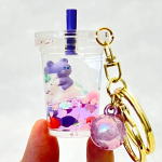 Bear and Unicorn Boba Floaty Key Charm - Image 3