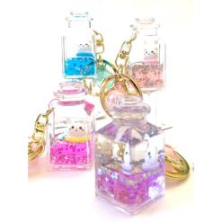 Floating Kitty Jar Charm Keychain-by-BC USA