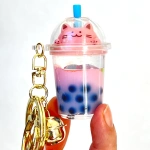 Pastel Cat Boba Floaty Key Charm - Image 3