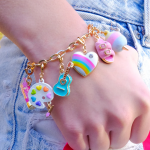 Gold Puffed Rainbow Heart Charm - Image 2