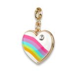 Gold Puffed Rainbow Heart Charm - Image 3