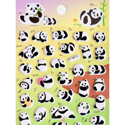 Panda Puffy Stickers-by-BC USA