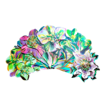 Flowers Paper Fan - Image 4