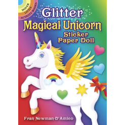 Glitter Magical Unicorn Sticker Paper Doll-by-Dover Publications
