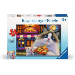 Happy Cat Pizza 35pc Puzzle-by-Ravensburger