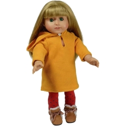 18" Doll Clothes - Yellow Hoodie & Boots-by-New York Doll