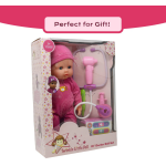Interactive 16” Baby Doll Toy Doctor Kit with Light Up Heartbeat Sound Stethoscope - Image 7